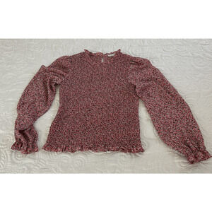 Anthropologie MAISON d'AMELIE Blouse Top MEDIUM Smocked Floral Peasant